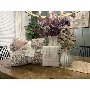 Bundle Studio McGee Twin XL Plaid Sheet + Reversible Comforter Set Threshold NEW